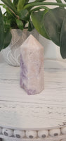 Pink amethyst flower agate tower A