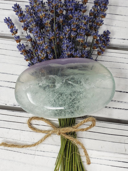 Lavender Fluorite Palm Stone #1